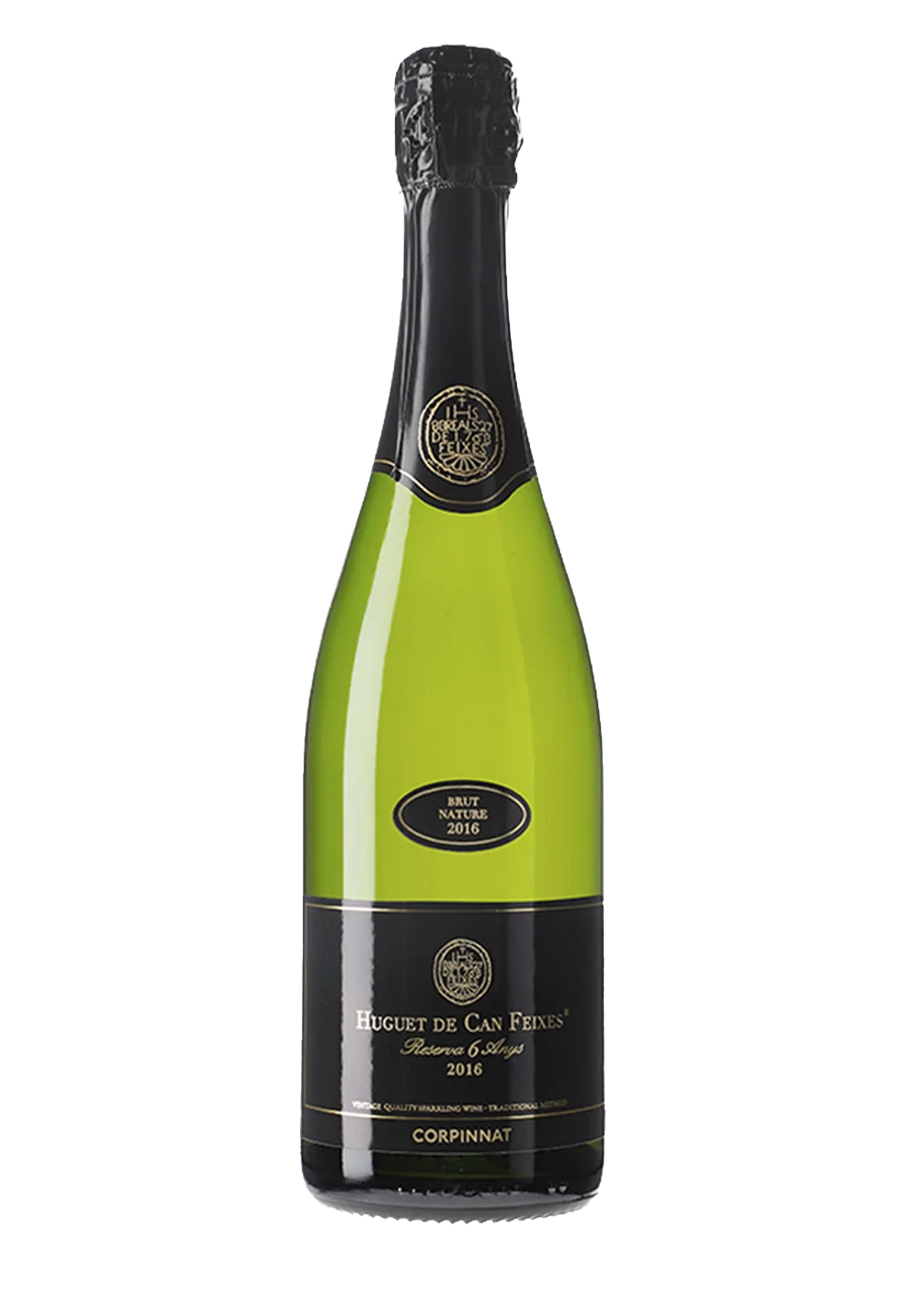 Ampolla d’Huguet de Ca'n Feixes Corpinnat, vi escumós DO Penedès del celler Can Feixes