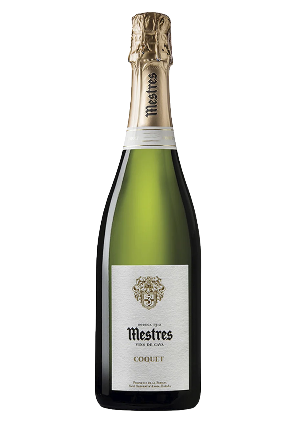 Ampolla de Coquet, vi escumós DO Cava del celler Mestres