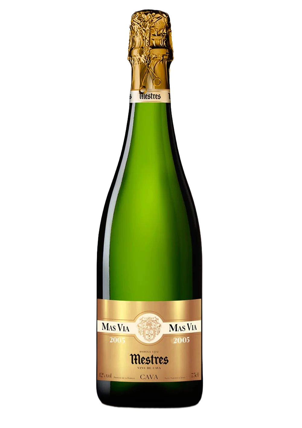 Ampolla de Mas Via 2008, vi escumós DO Cava del celler Mestres