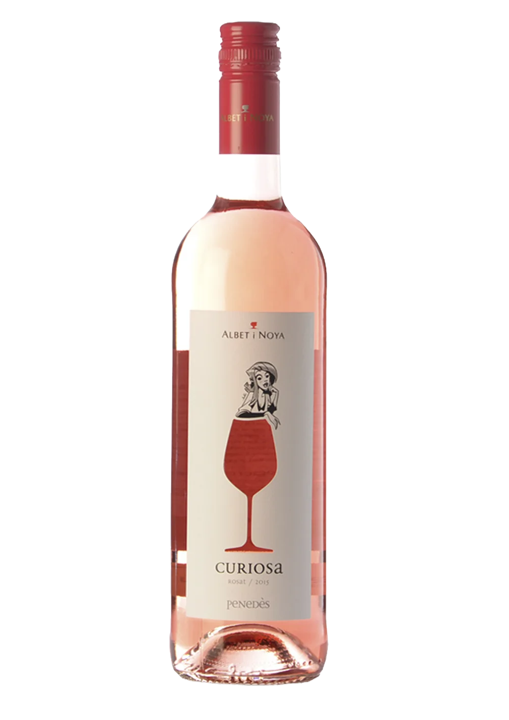 Ampolla de La Curiosa, vi rosat DO Penedès del celler Albet i Noya