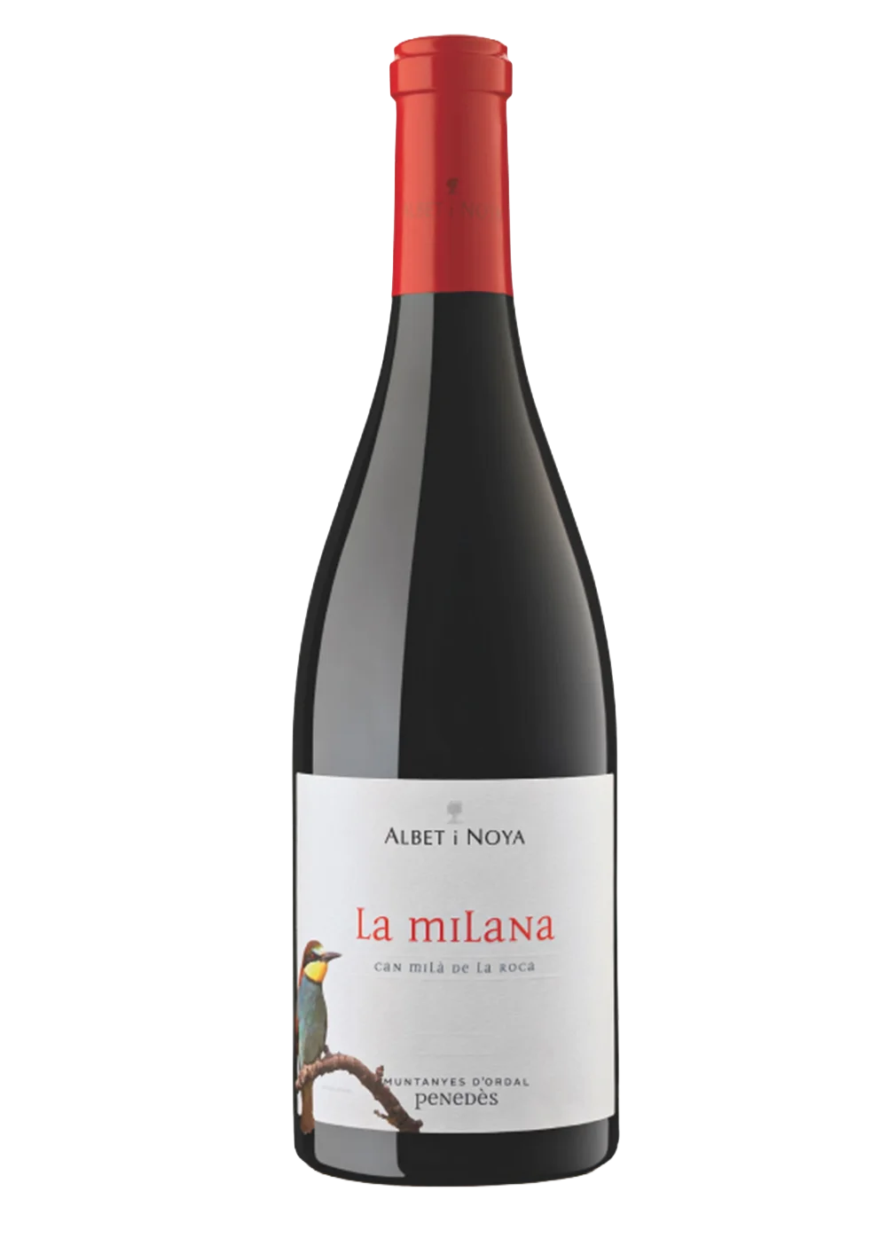 Ampolla de La Milana, vi negre DO Penedès del celler Albet i Noya