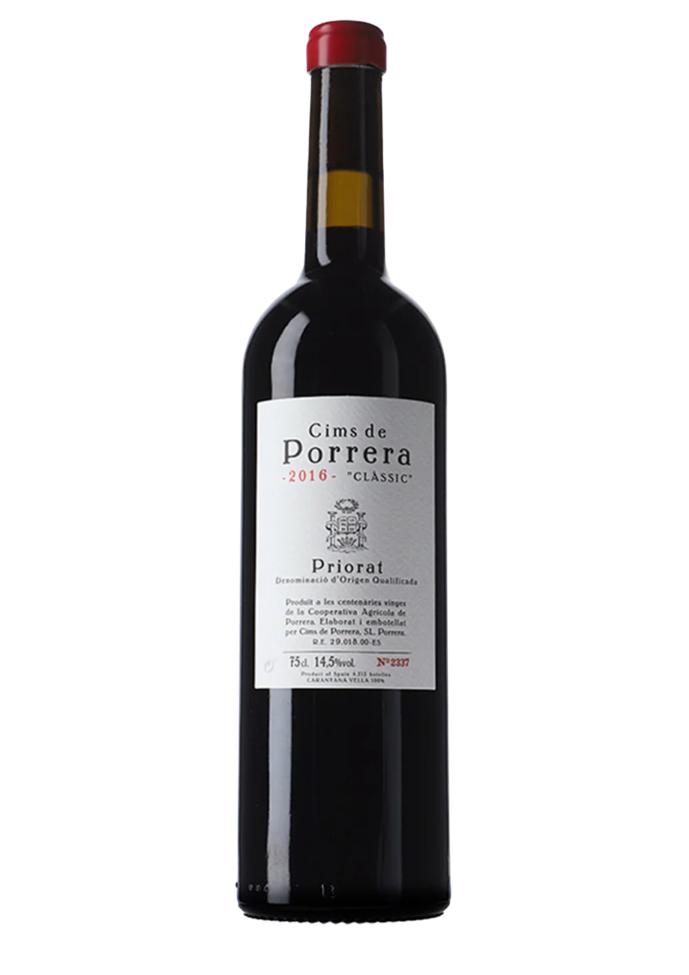Ampolla de Cims de Porrera Clàssic, vi negre DOQ Priorat