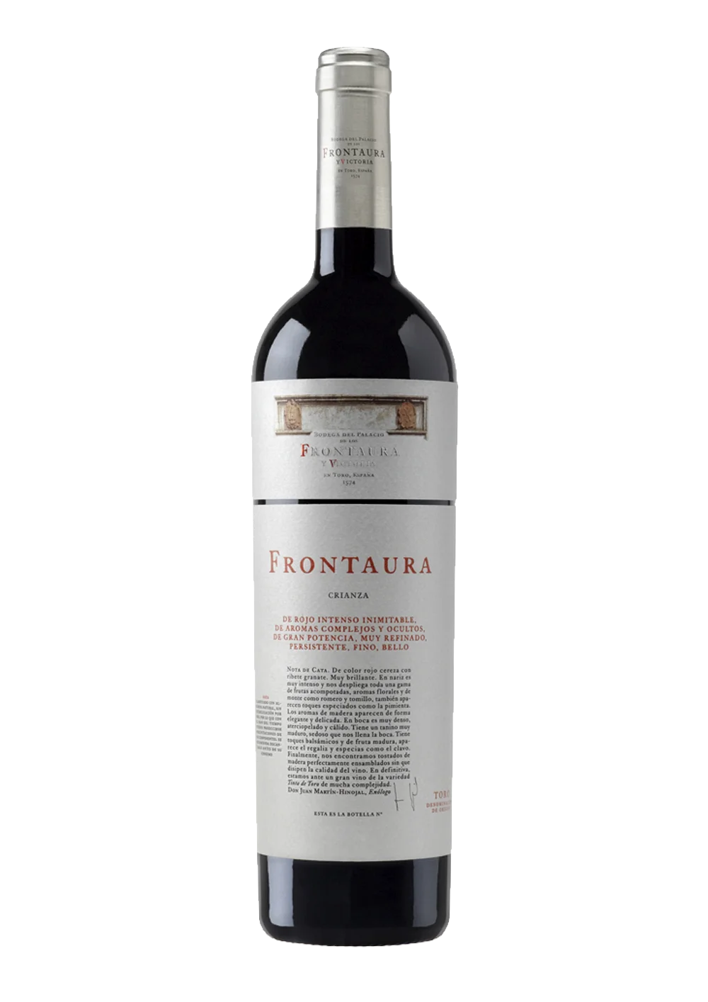 Ampolla de Frontaura Crianza, vi negre DO Toro