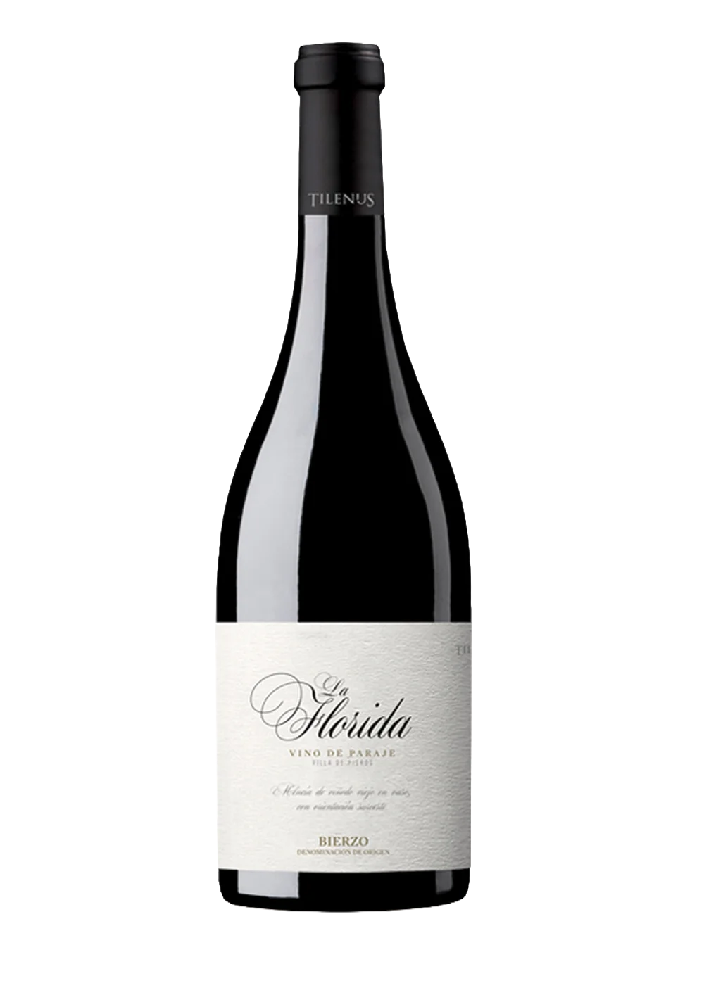 Botella de Tilenus La Florida, vino tinto DO Bierzo de la bodega Bodegas Estefanía (Tilenus)