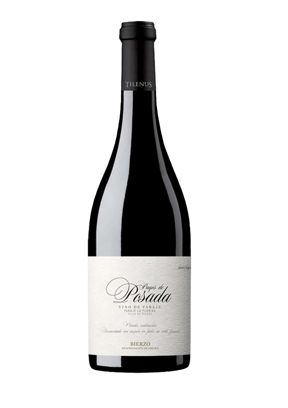 Ampolla de Tilenus Pagos de Posada, vi negre DO Bierzo del celler Bodegas Estefanía (Tilenus)