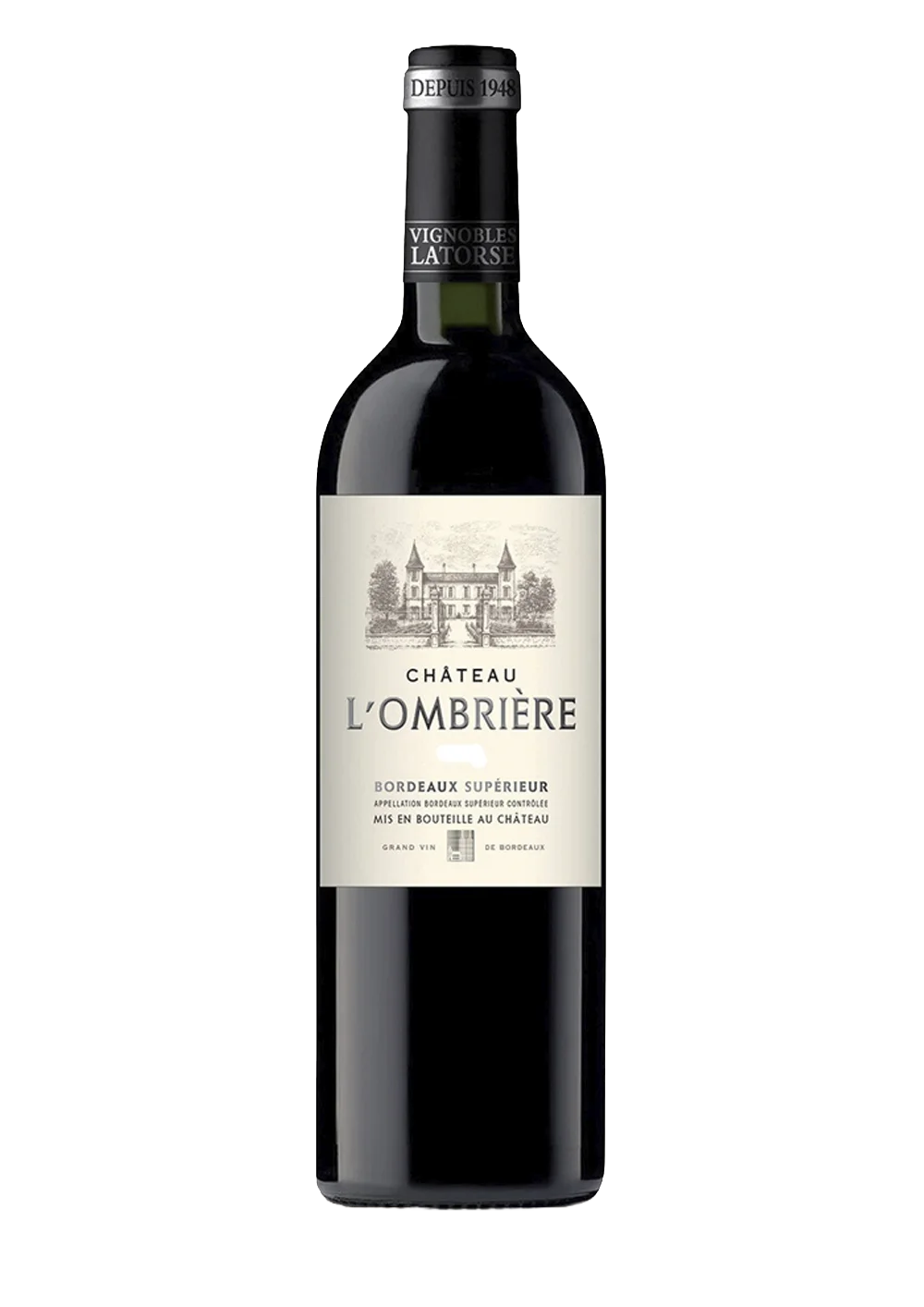 Ampolla de Château L'Ombrière, vi negre AOC Bordeaux